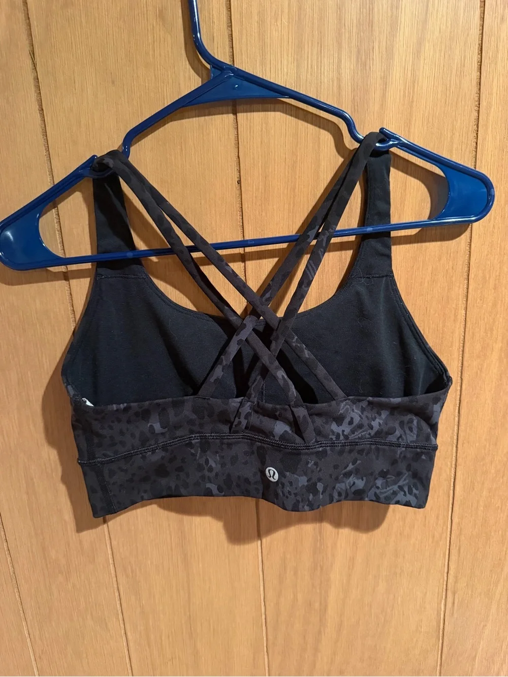 lululemon athletica Black Leopard-Print Strappy Sports Bra